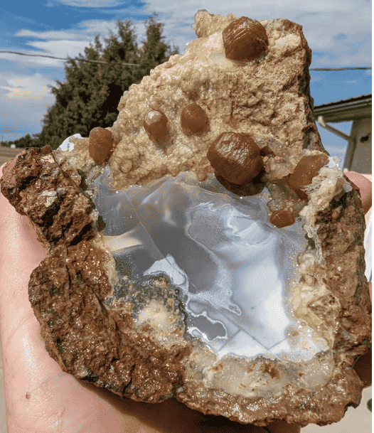 Agate with Garnet Nodules Latest Find